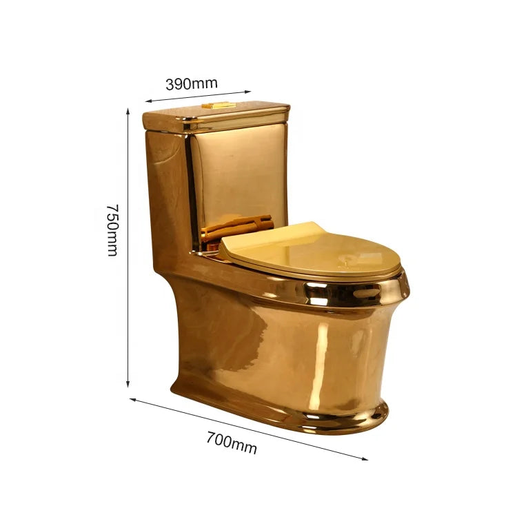 Gold Executive Sanitary Ware Bathroom China Cheap Integrated Floor-to-Floor Bathroom Bidet Bathroom Toilet